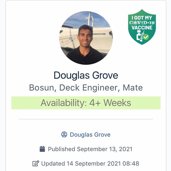 Yachtly Crew Resume Profile